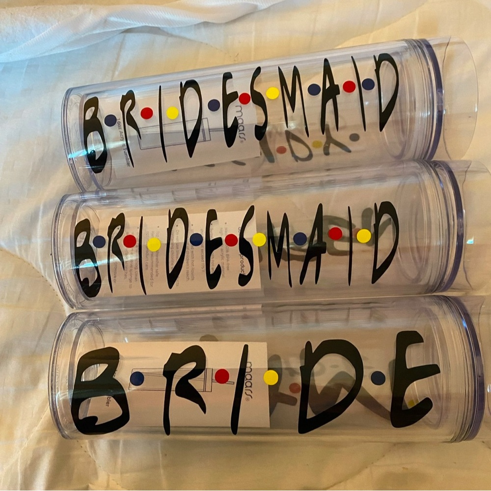 Colorful Plastic Tumblers for Bridal Party Favors